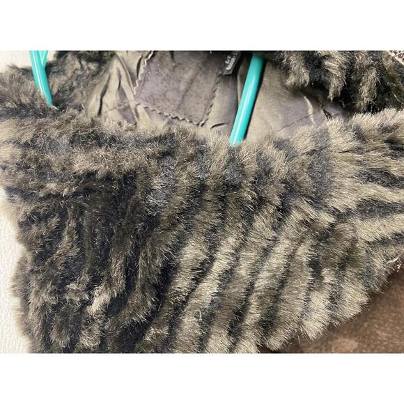 Vintage Y2k Nuage Suede Leather Midlength Jacket with Faux fur Hooded S/P - Picture 6 of 7